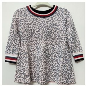 SPLENDID Baby Blush Gray Leopard Sweater Dress